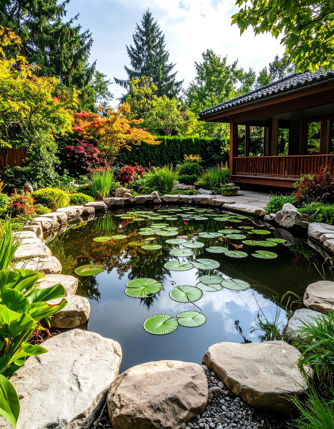 Natural Pond Design Features - 24 Rustic Landscaping Ideas