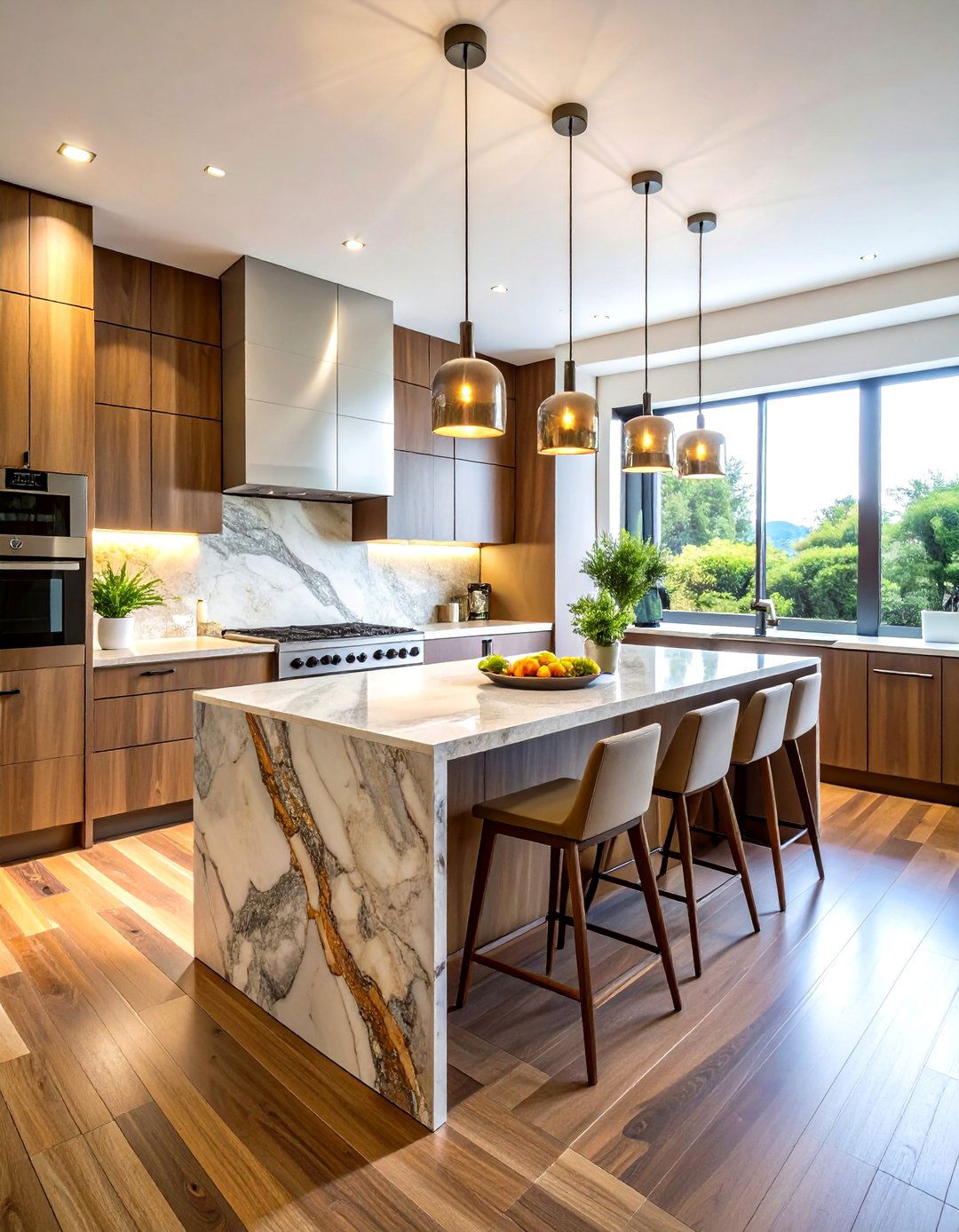 Natural Quartzite Feature Wall - 24 Kitchen Splashback Ideas