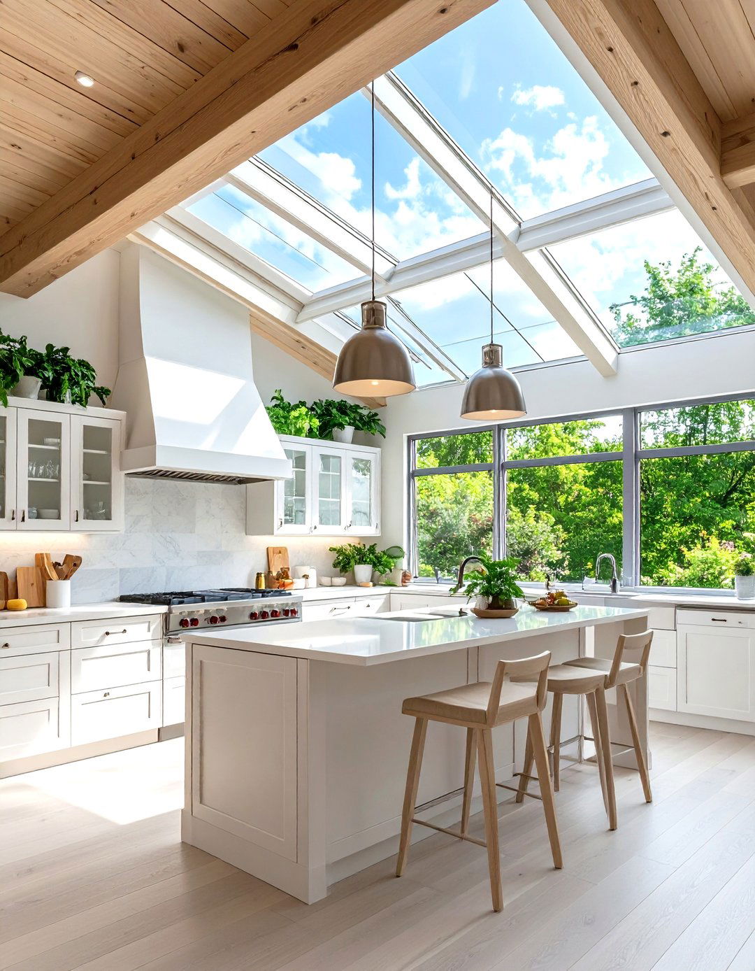 Natural Skylight Integration Design - 24 Kitchen Lighting Ideas