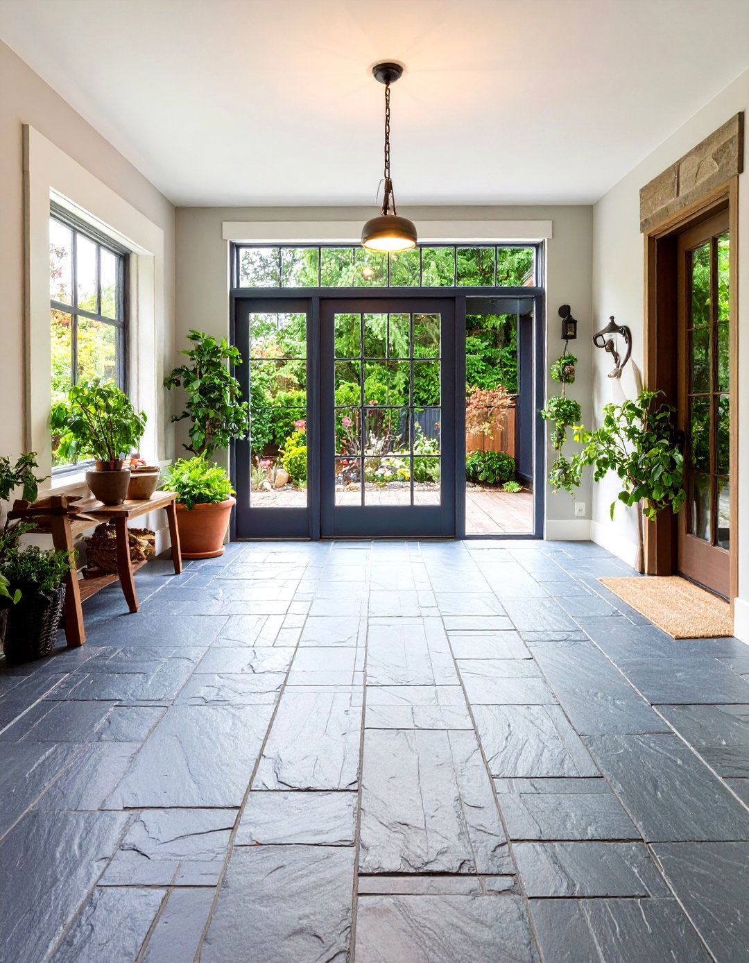 Natural Slate Flooring - 24 Mudroom Tile Floor Ideas