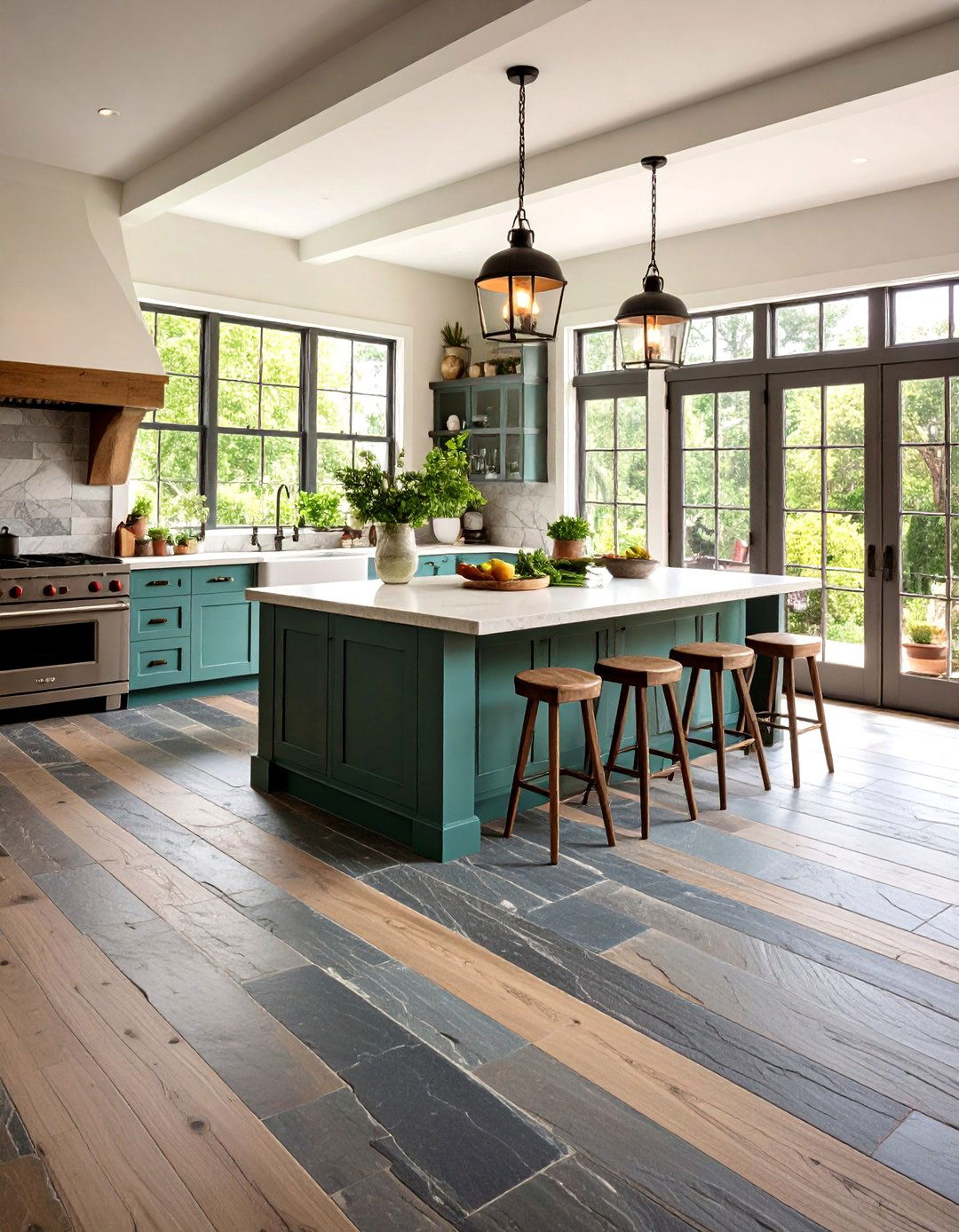 Natural Slate Stone Character - 24 Kitchen Flooring Ideas