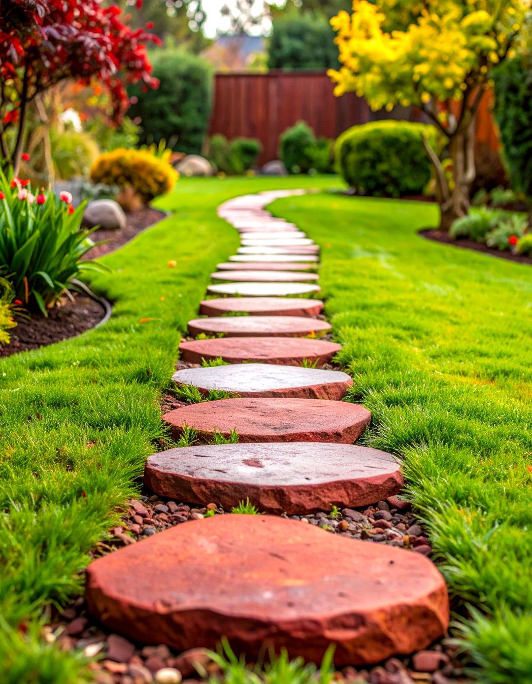 Natural Stepping Stones - 24 Red Lava Rock Landscaping Ideas