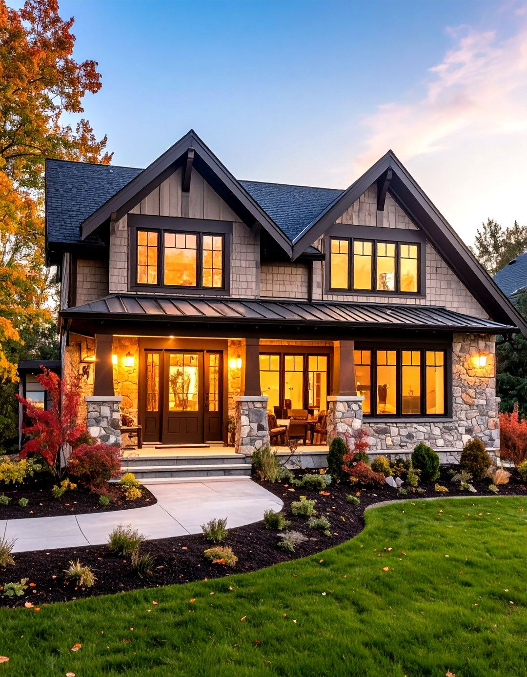 Natural Stone Accent Walls - 24 modern cottage house exterior ideas