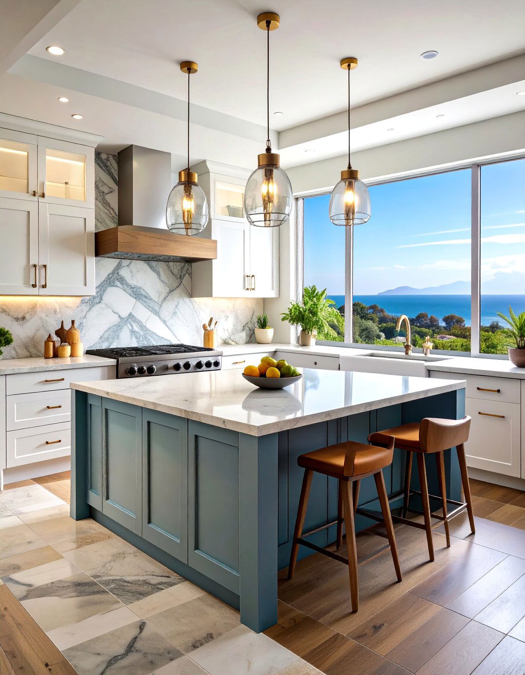 Natural Stone Backsplash Materials - 24 coastal kitchen ideas