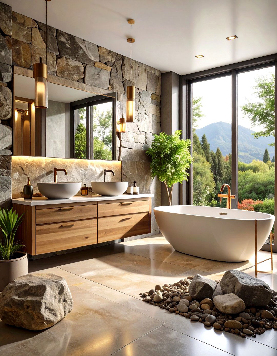 Natural Stone Bathroom Luxury - 24 Neutral Bathroom Ideas