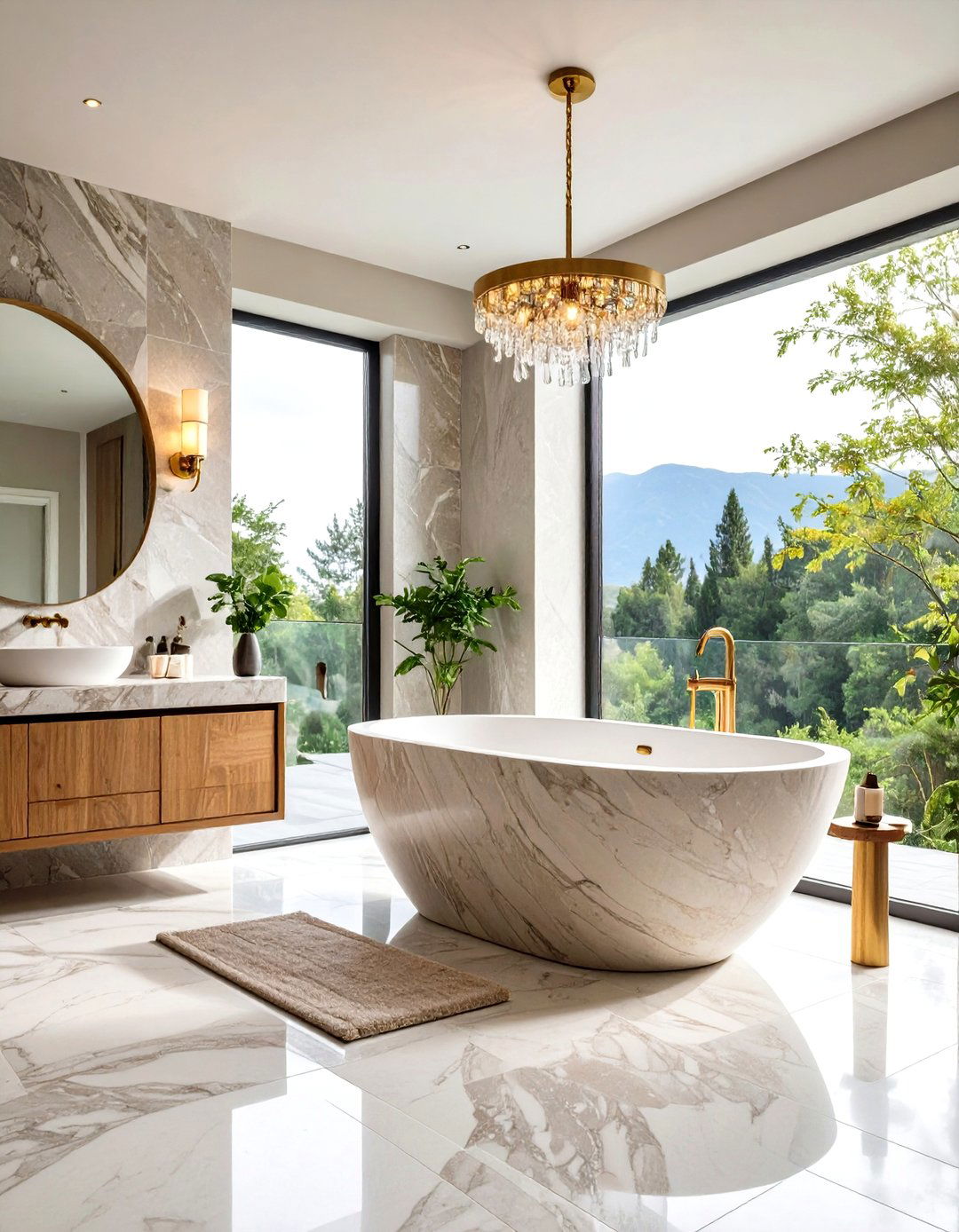 Natural Stone Bathroom Sanctuary Design - 24 Luxury Interior Design Ideas