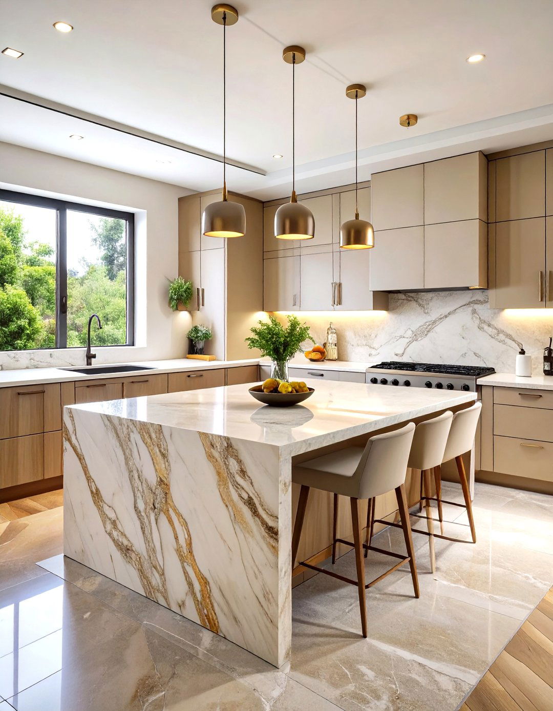 Natural Stone Countertop Kitchen - 24 Mediterranean Kitchen Ideas