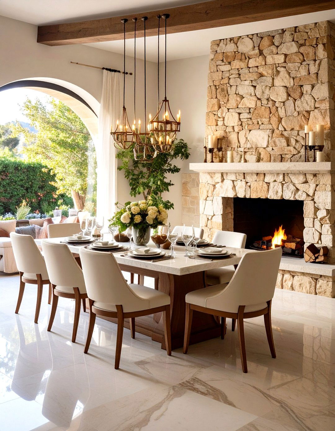 Natural Stone Dining Room Elements - 24 spanish style dining room ideas