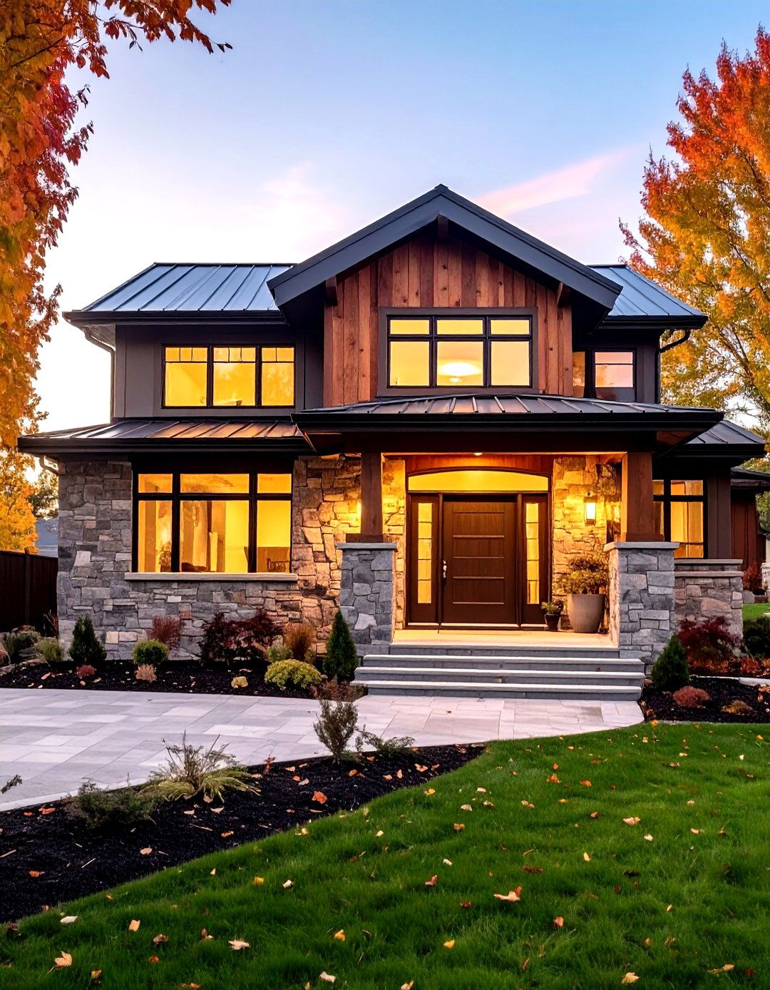 Natural Stone Exteriors - 24 Modern Ranch House