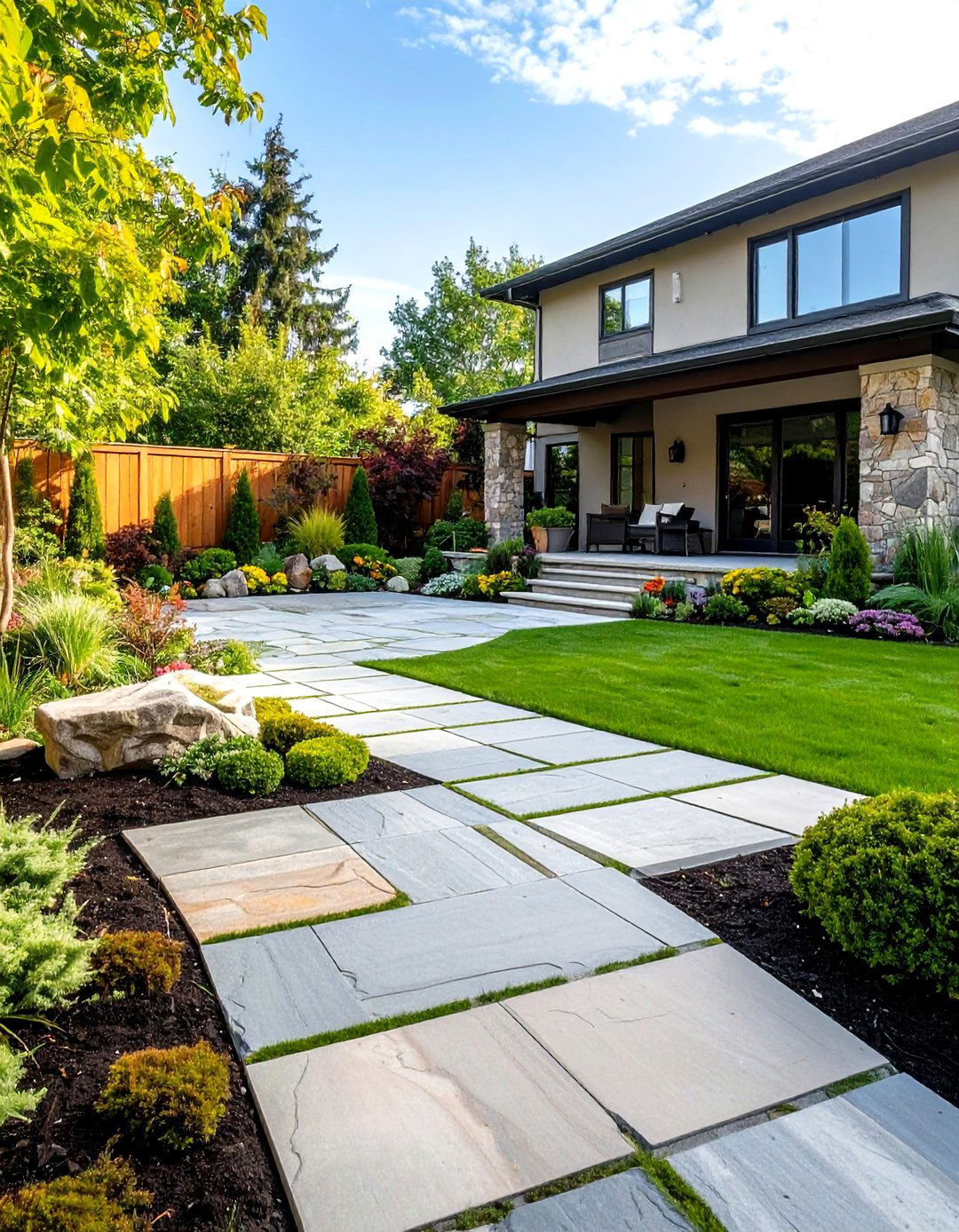 Natural Stone Farmhouse Patio Foundation - 24 Farmhouse Patio Ideas