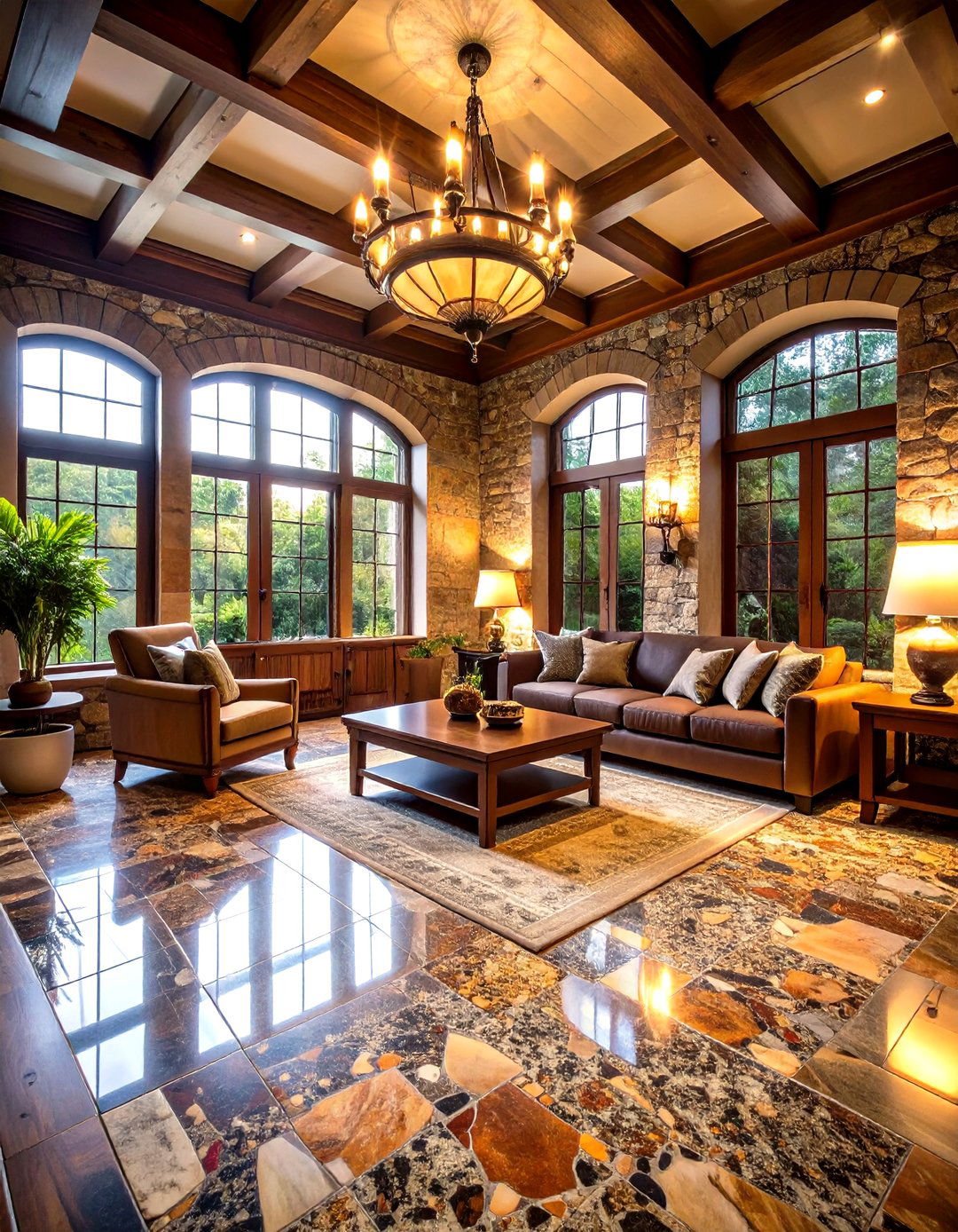 Natural Stone Flooring - 24 Man Cave Flooring Ideas