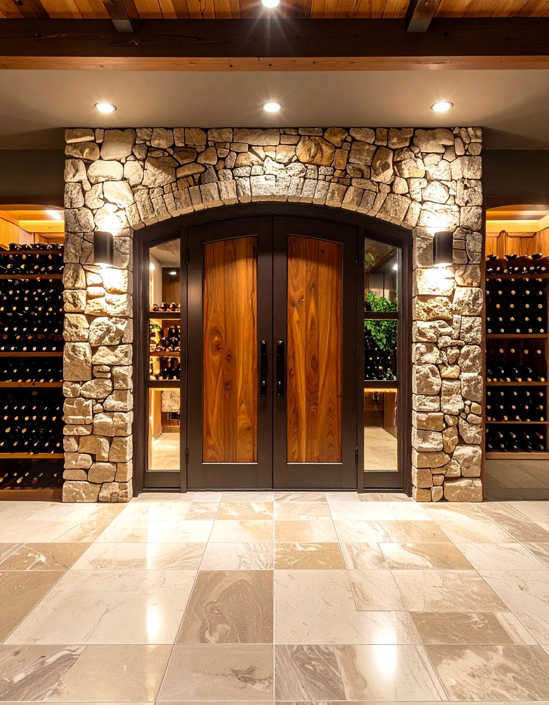 Natural Stone Integration Door - 24 Hidden Door Ideas