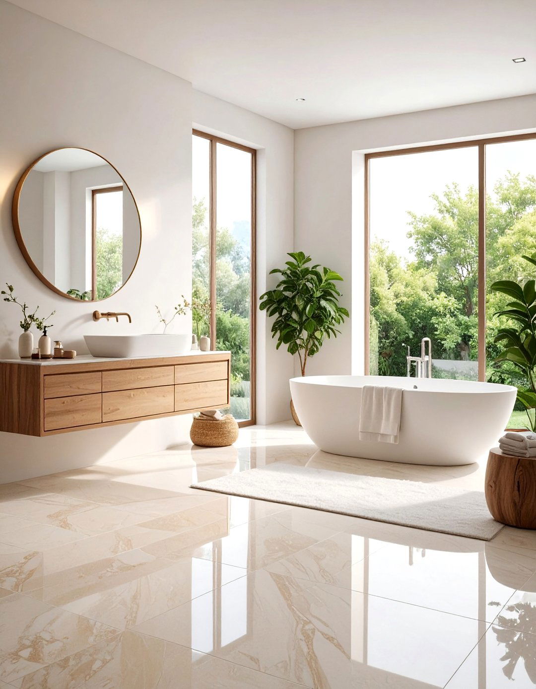 Natural Stone Limestone Floors - 24 Bathroom Flooring Ideas