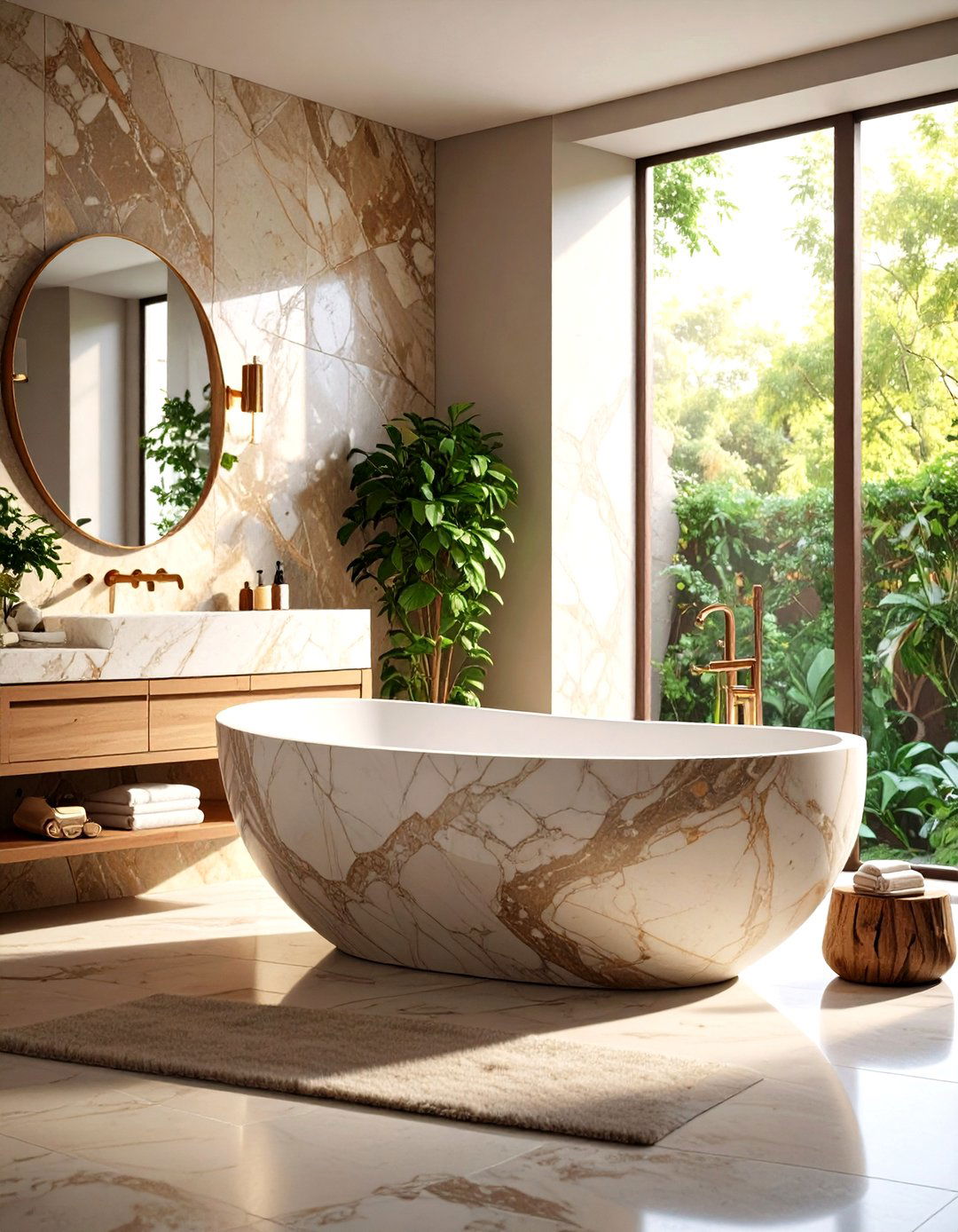 Natural Stone Marble Bathtub - 24 Bathtub Ideas