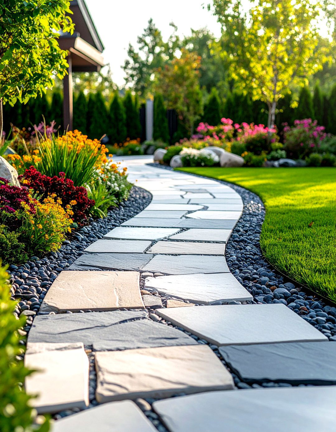 Natural Stone Mosaic Artistic Expression - 24 Front Walkway Ideas