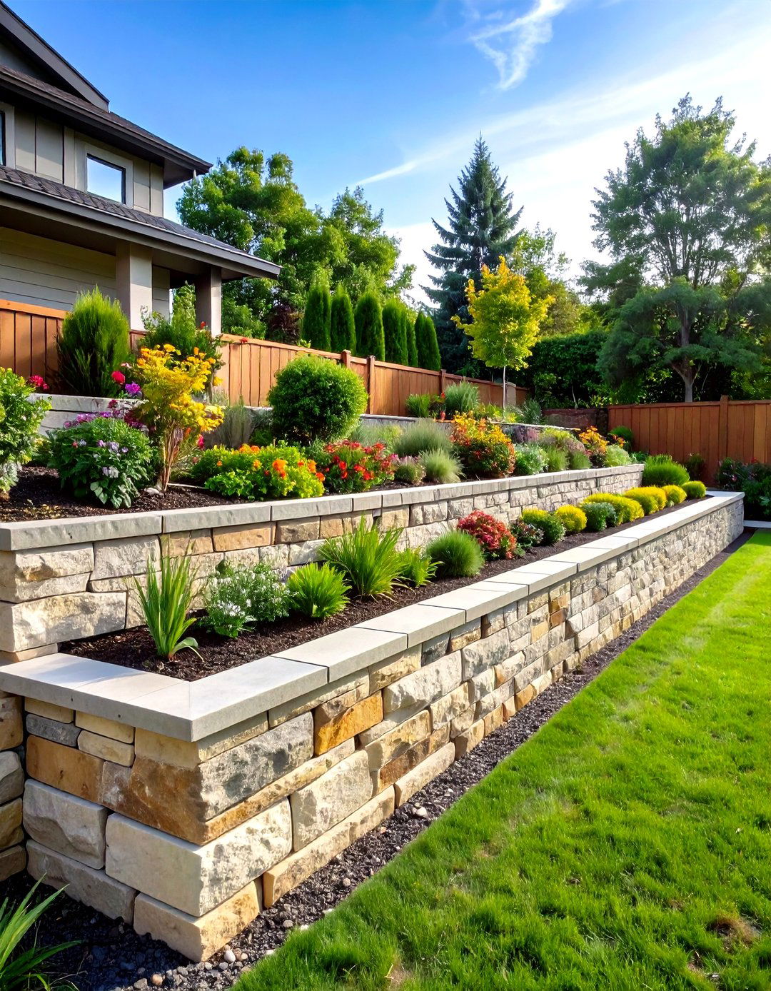 Natural Stone Retaining Walls - 24 Mid-century Modern Landscaping Ideas