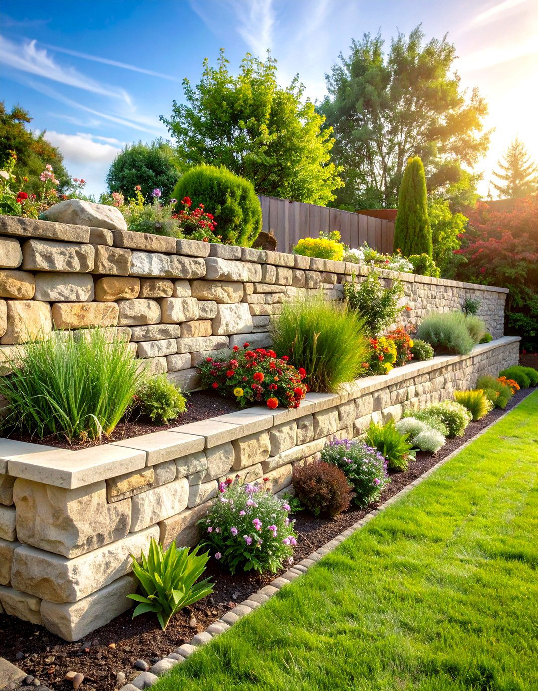 Natural Stone Retaining Walls - 24 Boho House Exterior Ideas