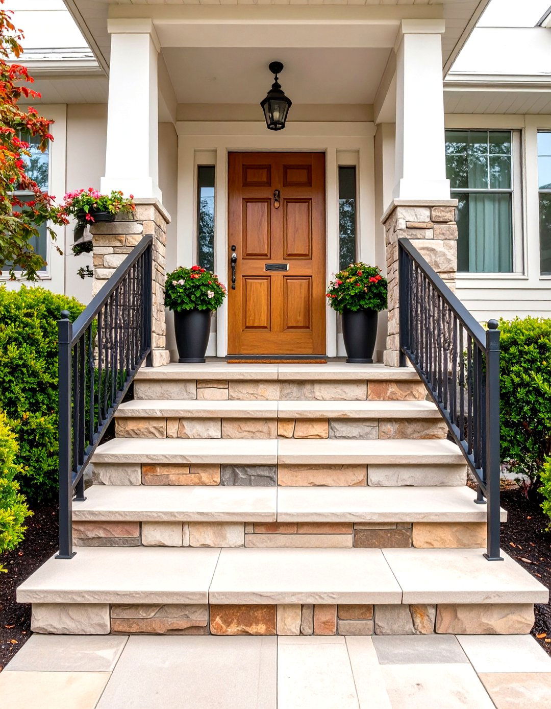 Natural Stone Slab Steps - 24 Front Step Ideas