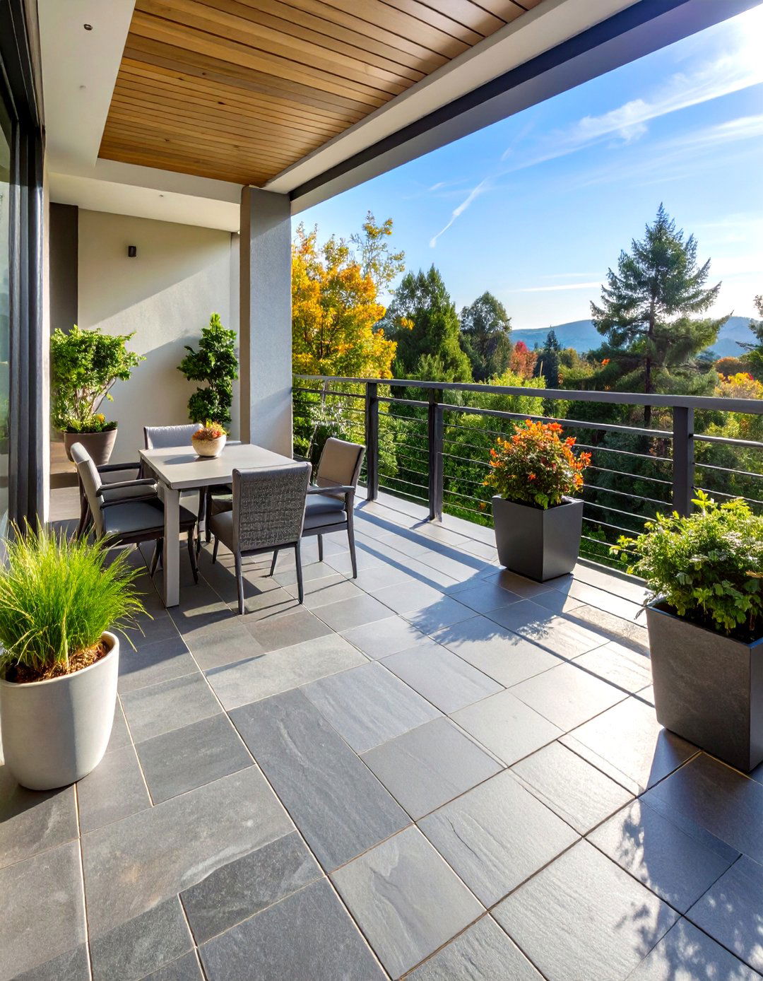 Natural Stone Slate Balcony Tiles - 24 Balcony Tiles Ideas