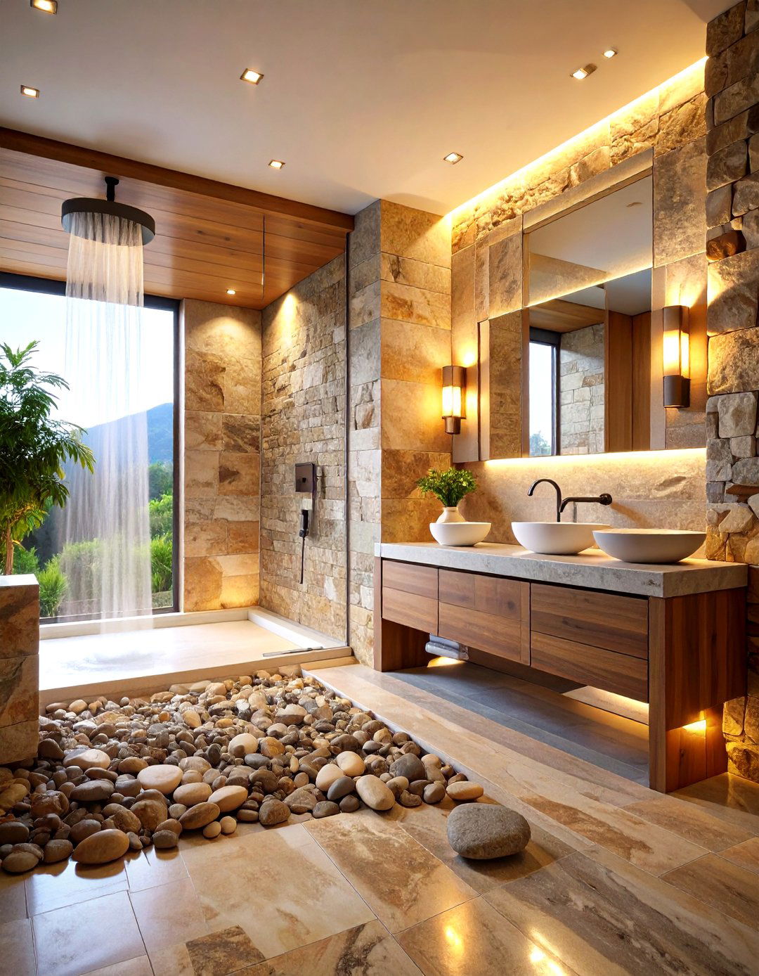 Natural Stone Spa Sanctuary - 24 Spa Decor Ideas