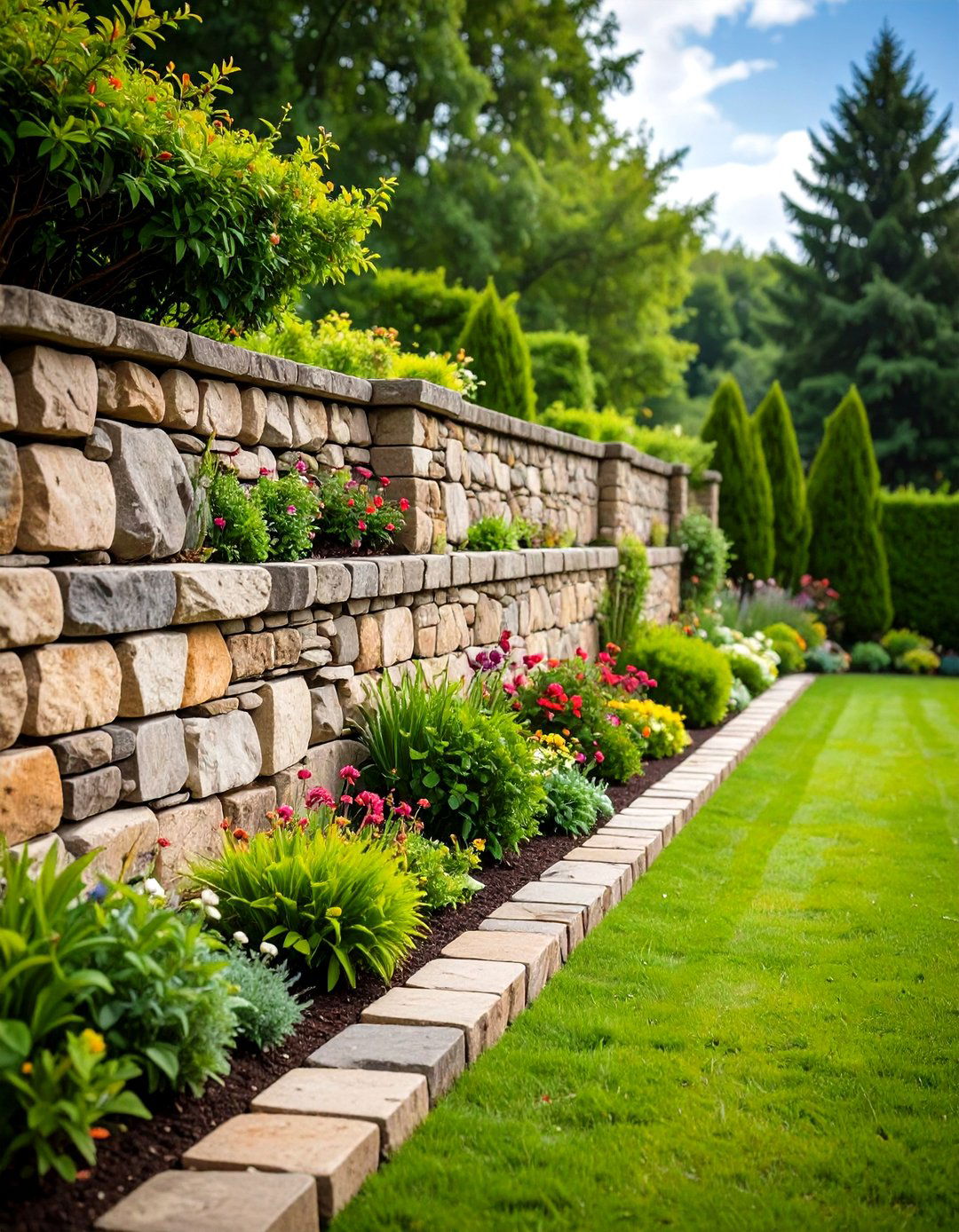 Natural Stone Wall Screening - 24 Garden Screening Ideas