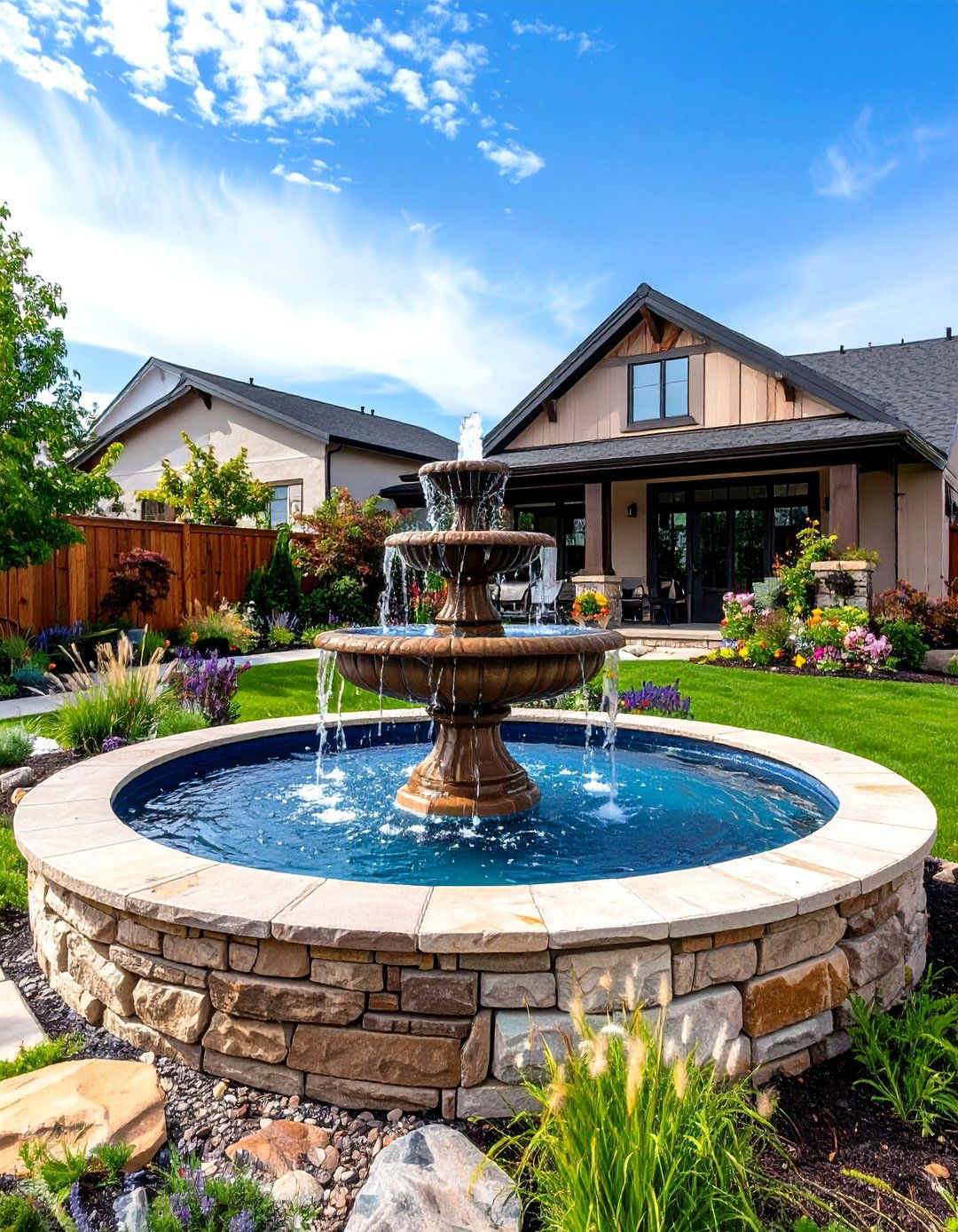 Natural Stone Water Features - 24 Rustic Landscaping Ideas