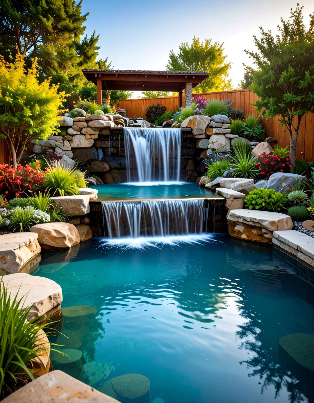 Natural Swimming Pond Waterfalls - 24 Small Pool Waterfall Ideas