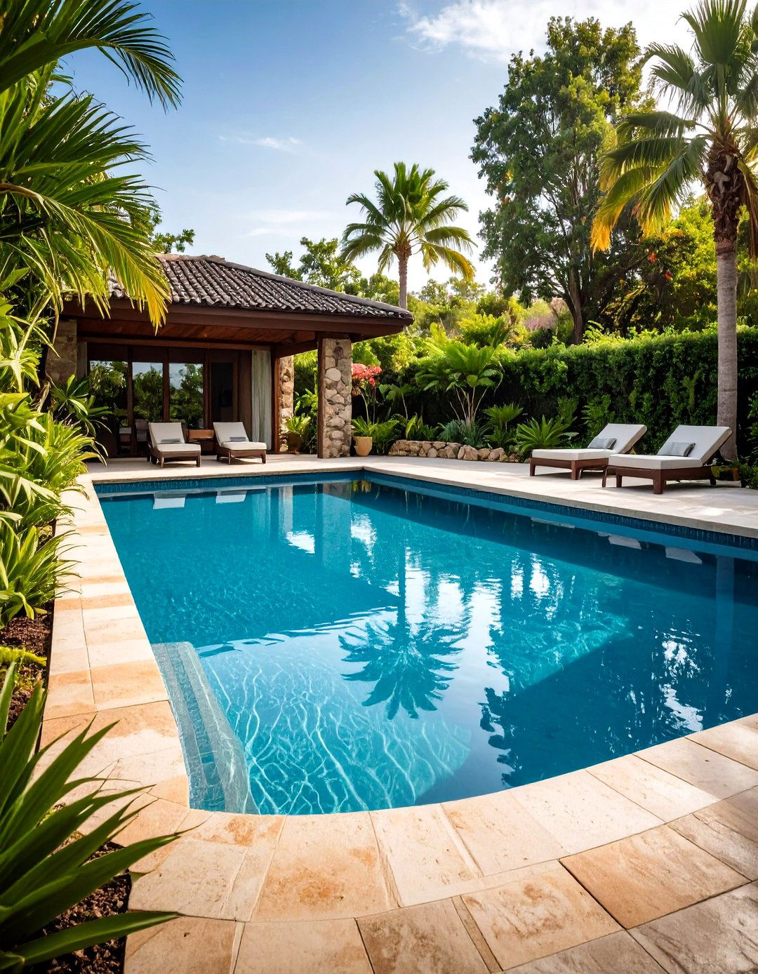 Natural Swimming Pool Rock Edge - 24 Hardscape Ideas