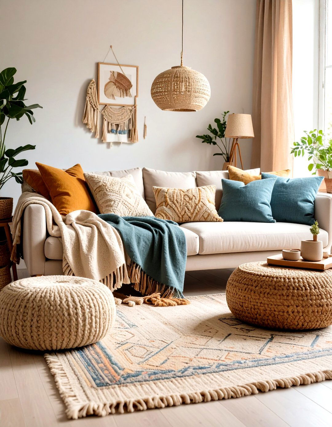 Natural Textile Layers - 24 Tuscan Living Room Ideas