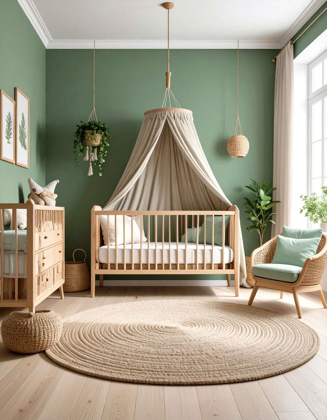 Natural Texture Haven - 24 Sage Green Nursery Ideas
