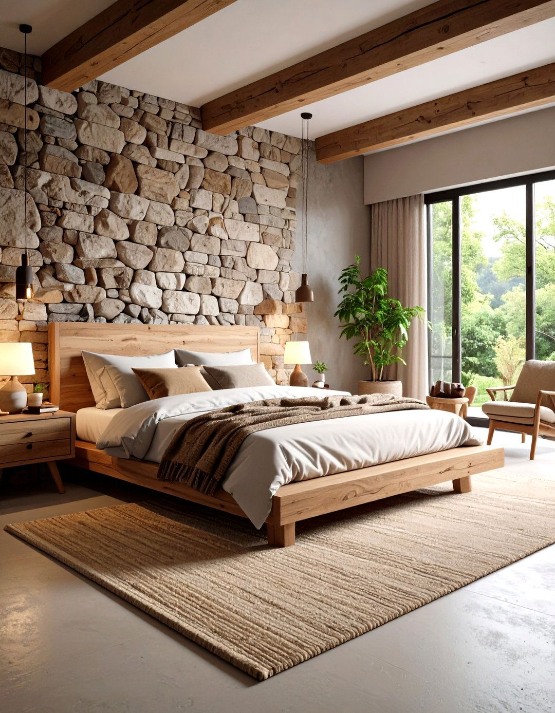 Natural Texture Layering Design - 24 Mediterranean Bedroom Ideas