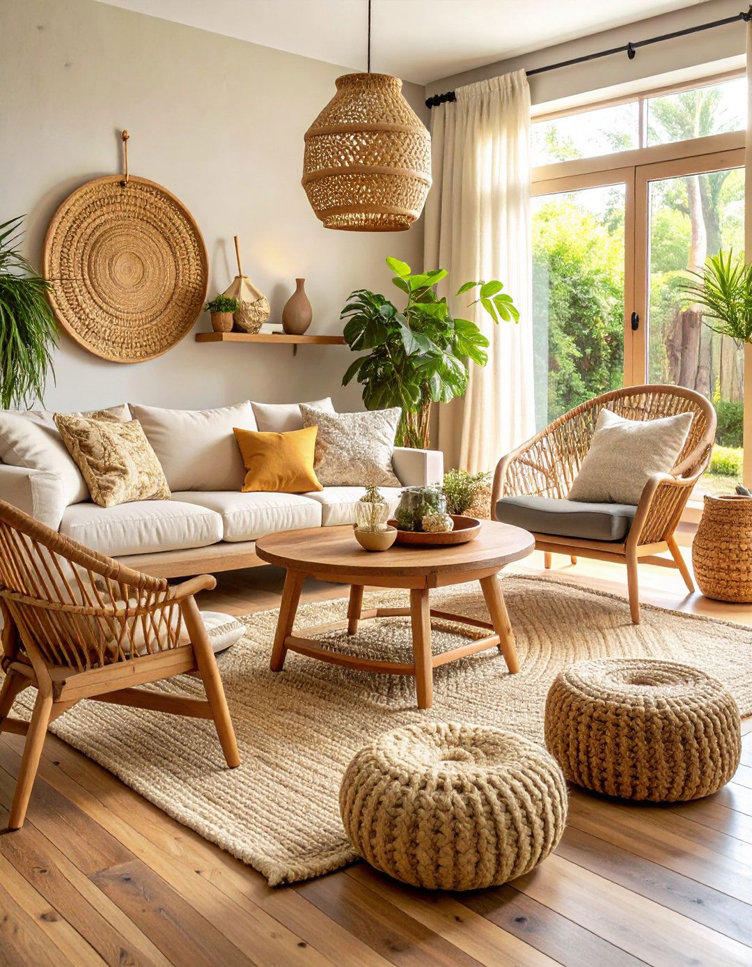 Natural Texture Living Room - 24 Pottery Barn Living Room Ideas