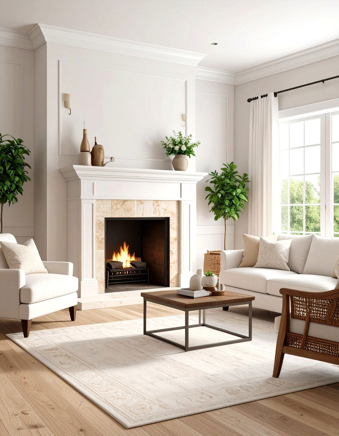 Natural Travertine Farmhouse Fireplace - 24 Farmhouse Fireplace Tile Ideas