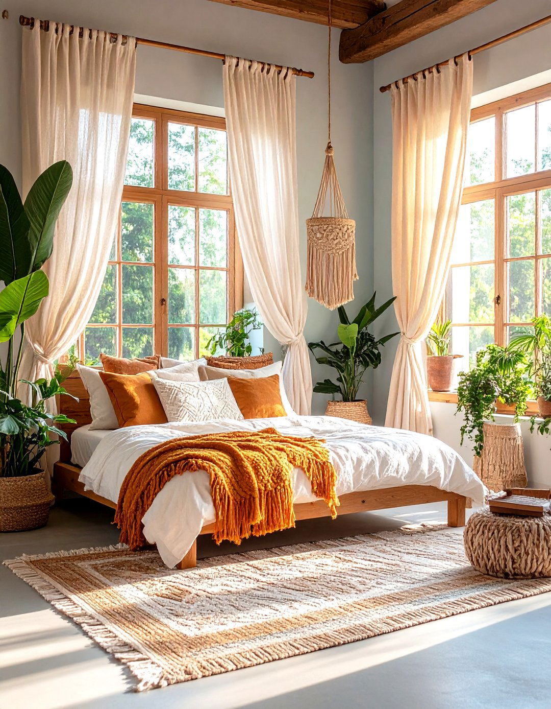 Natural Window Treatment Paradise - 24 Hippie Bedroom Ideas