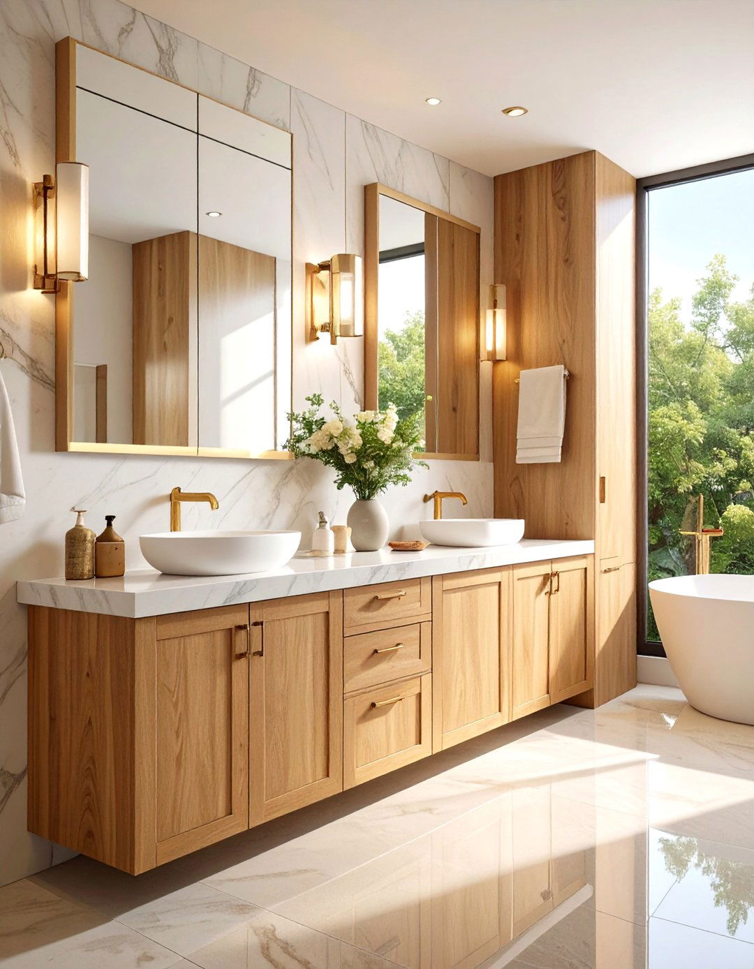 Natural Wood Bathroom Cabinets - 24 Bathroom Cabinet Color Ideas