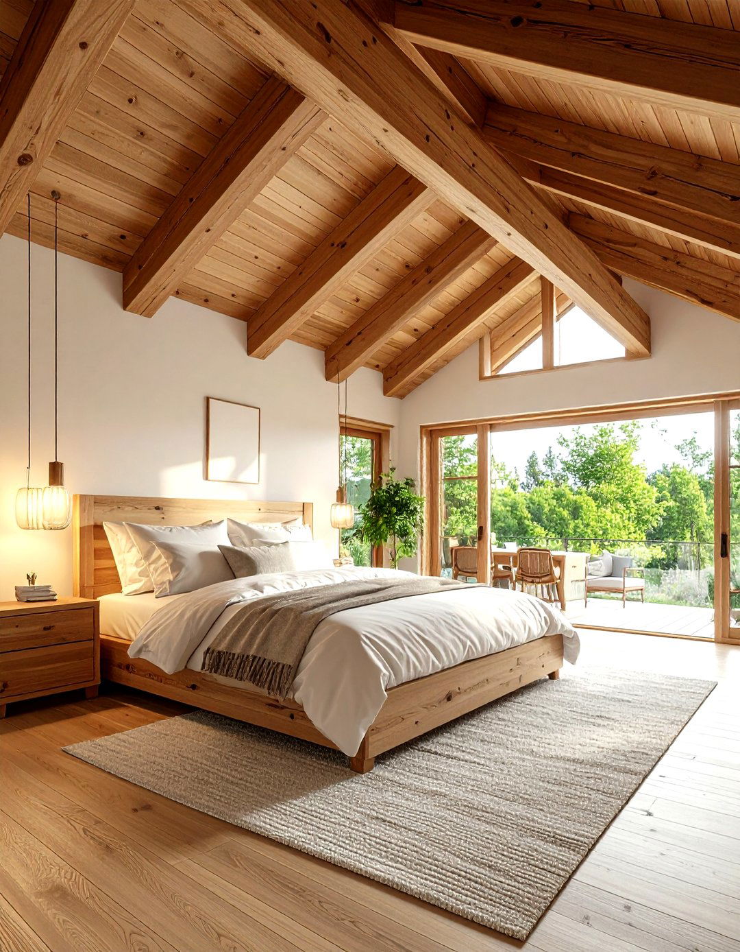 Natural Wood Beam Architecture - 24 Asian Bedroom Ideas