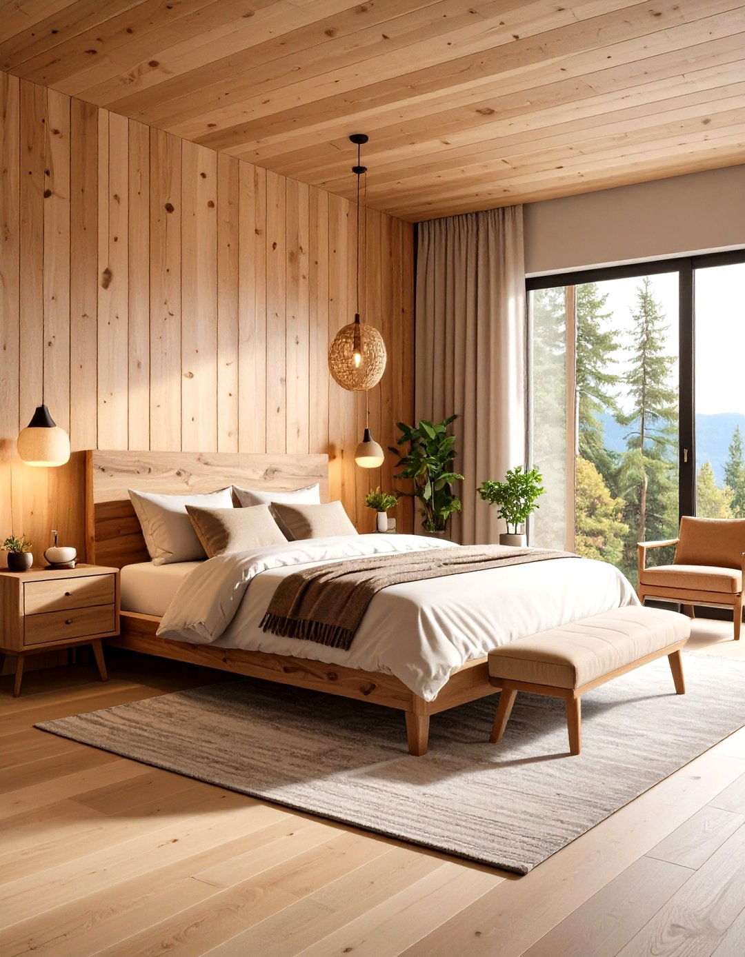 Natural Wood Boho Bedroom Warmth - 24 Colorful Boho Bedroom Ideas