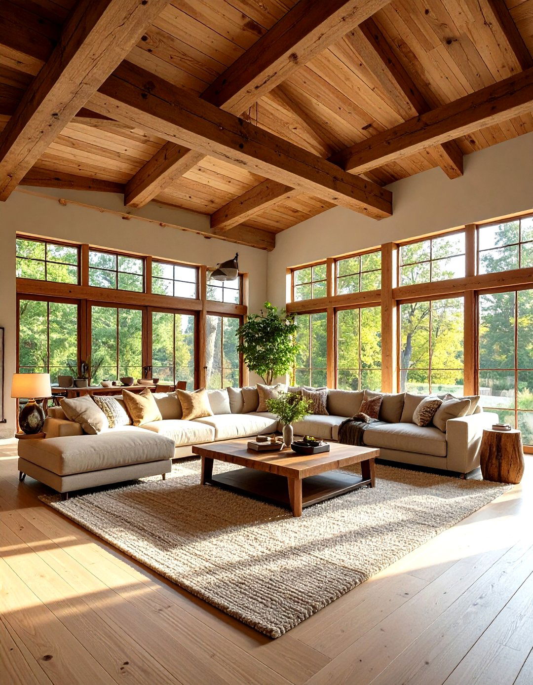 Natural Wood Ceiling Living Room - 24 Natural Living Room Ideas