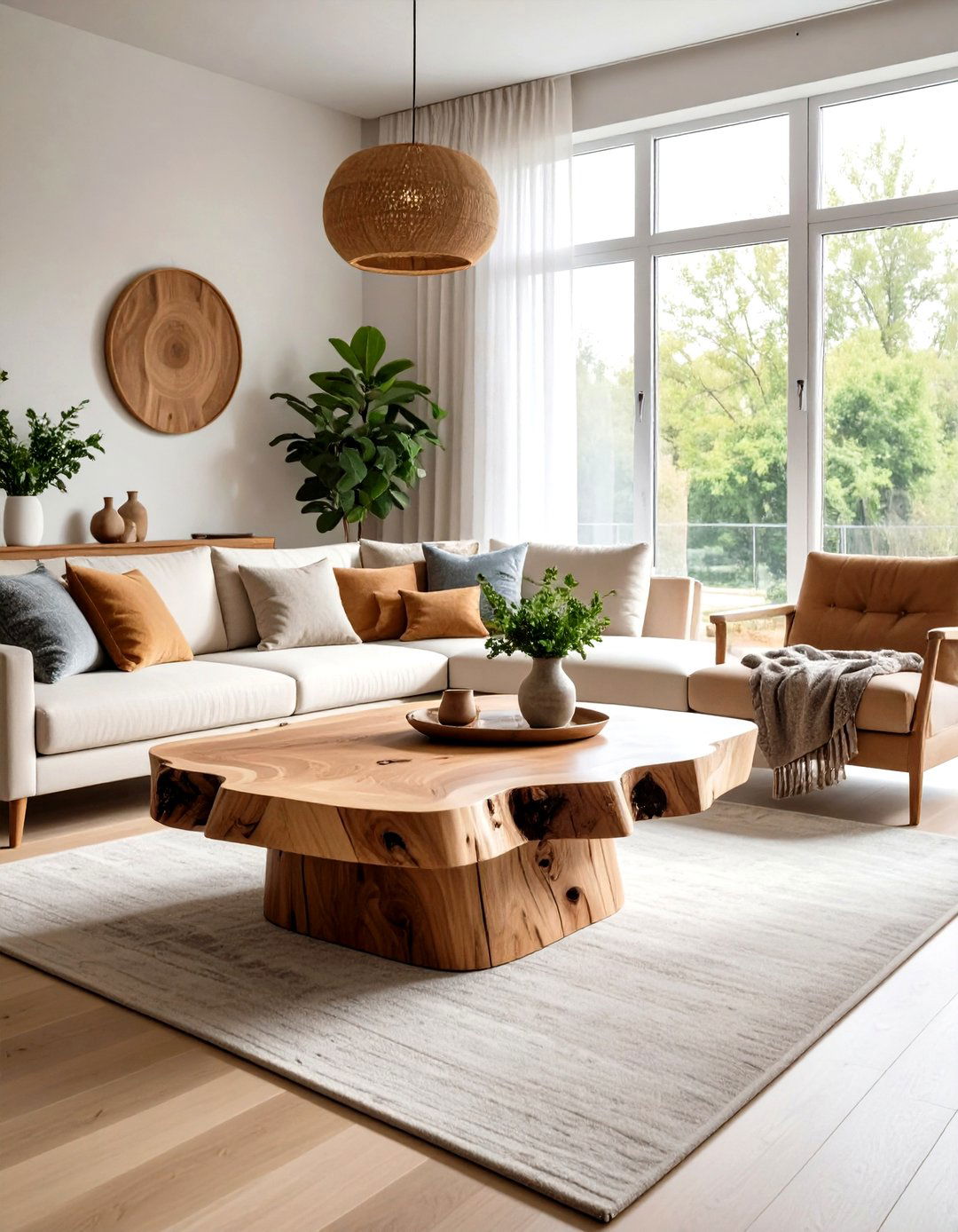 Natural Wood Coffee Tables - 24 Organic Modern Interior Design Ideas