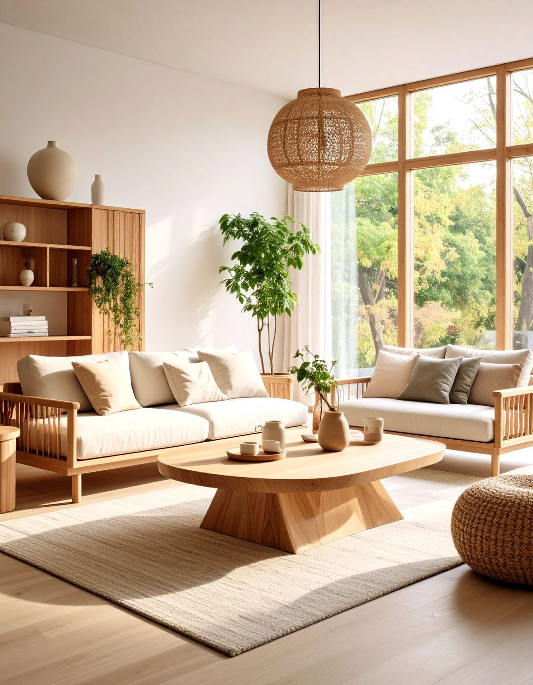 Natural Wood Elements - 24 Zen Living Room Ideas