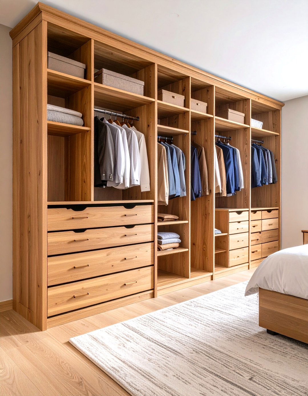 Natural Wood Framework Construction - 24 Open Closet Ideas
