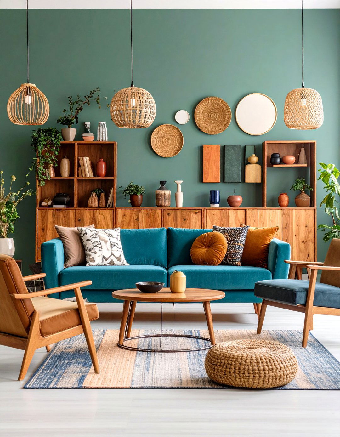 Natural Wood Furniture Mix - 24 Boho Farmhouse Decor Ideas