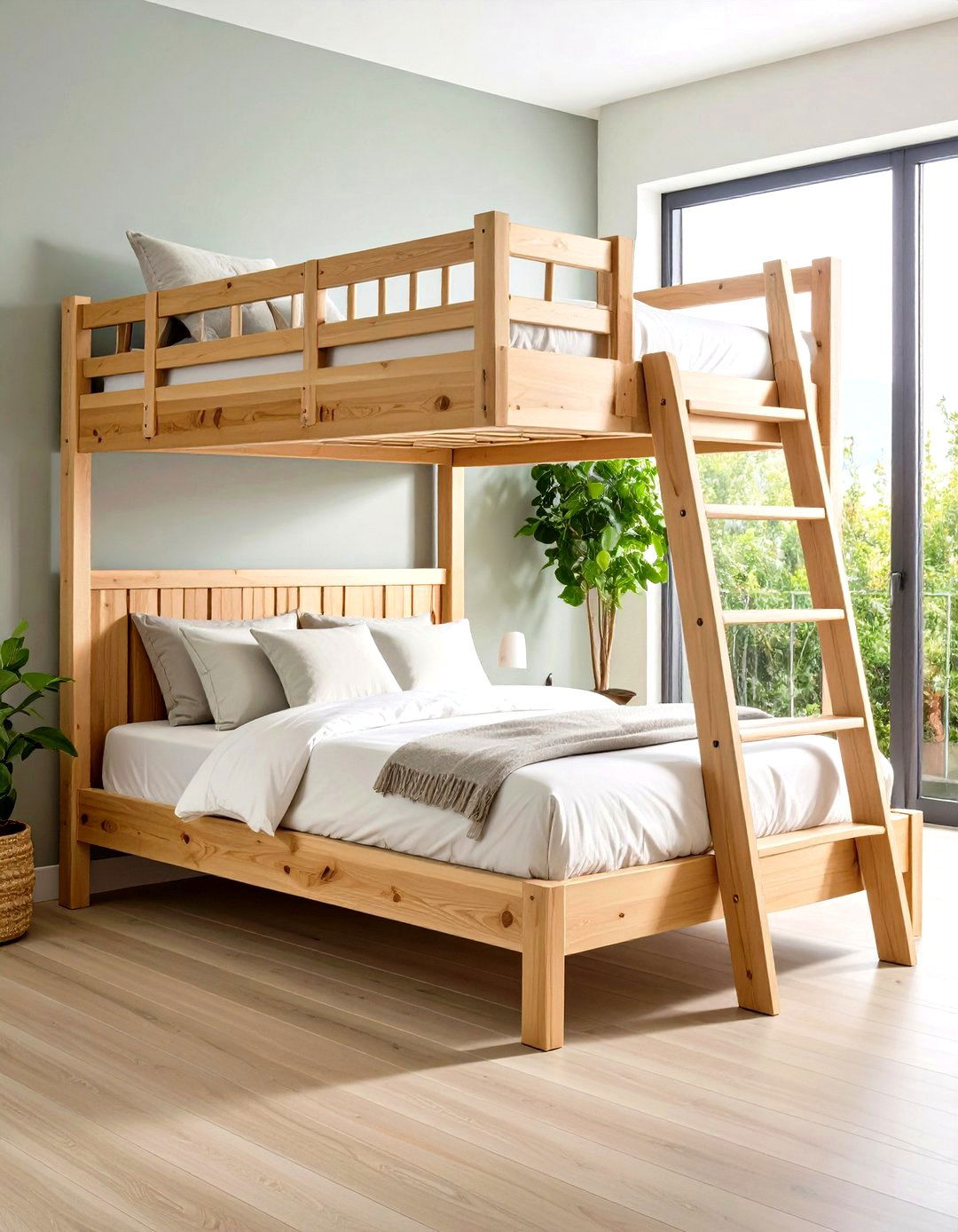 Natural Wood Low Loft Bed - 24 Loft Bed Ideas
