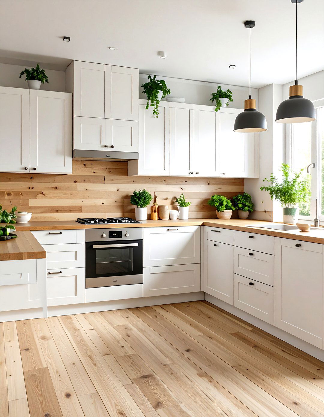 Natural Wood Plank Backsplash - 24 White Cabinet Kitchen Backsplash Ideas