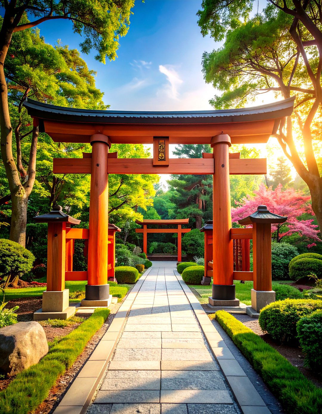 Natural Wood Shinmei Torii - 24 Japanese Garden Gate Design Ideas