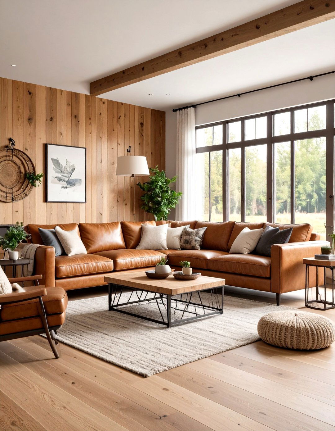 Natural Wood Stain Shiplap - 24 Shiplap Living Room Ideas