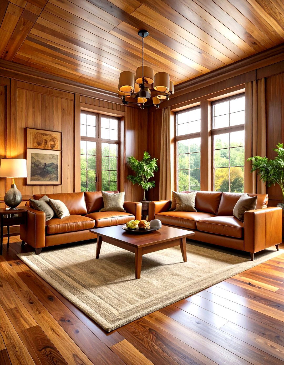 Natural Wood Stain Showcase - 24 Living Room Wainscoting Ideas