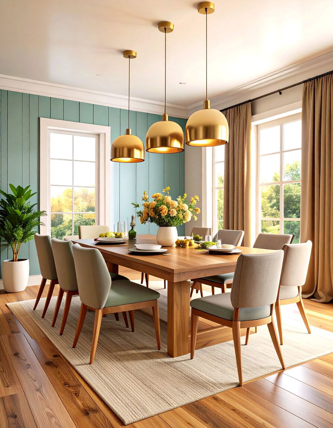Natural Wood Tone Shiplap Wainscoting - 24 Shiplap Dining Room Wall Ideas