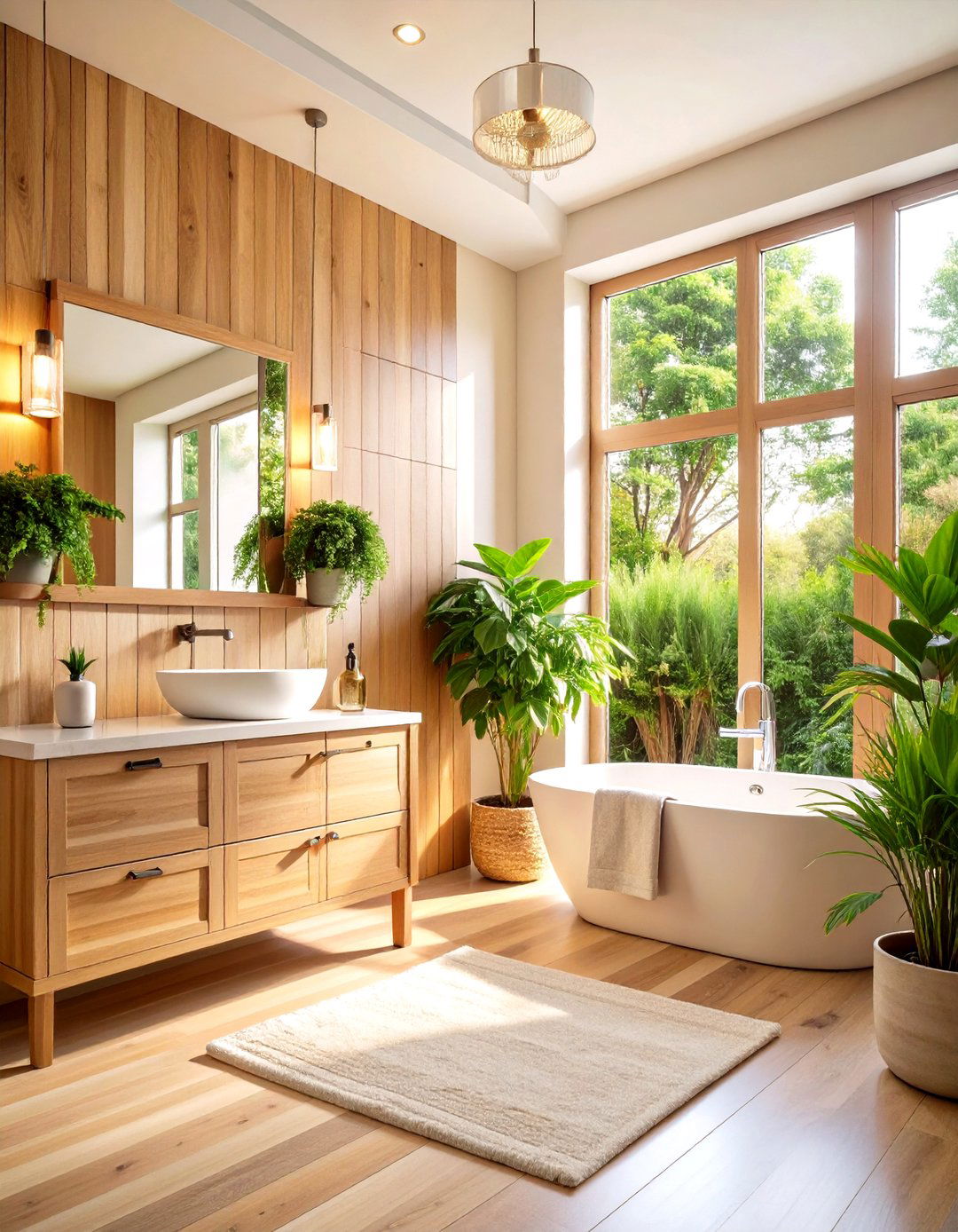 Natural Wood Wainscoting Finish - 24 Bathroom Wainscoting Ideas
