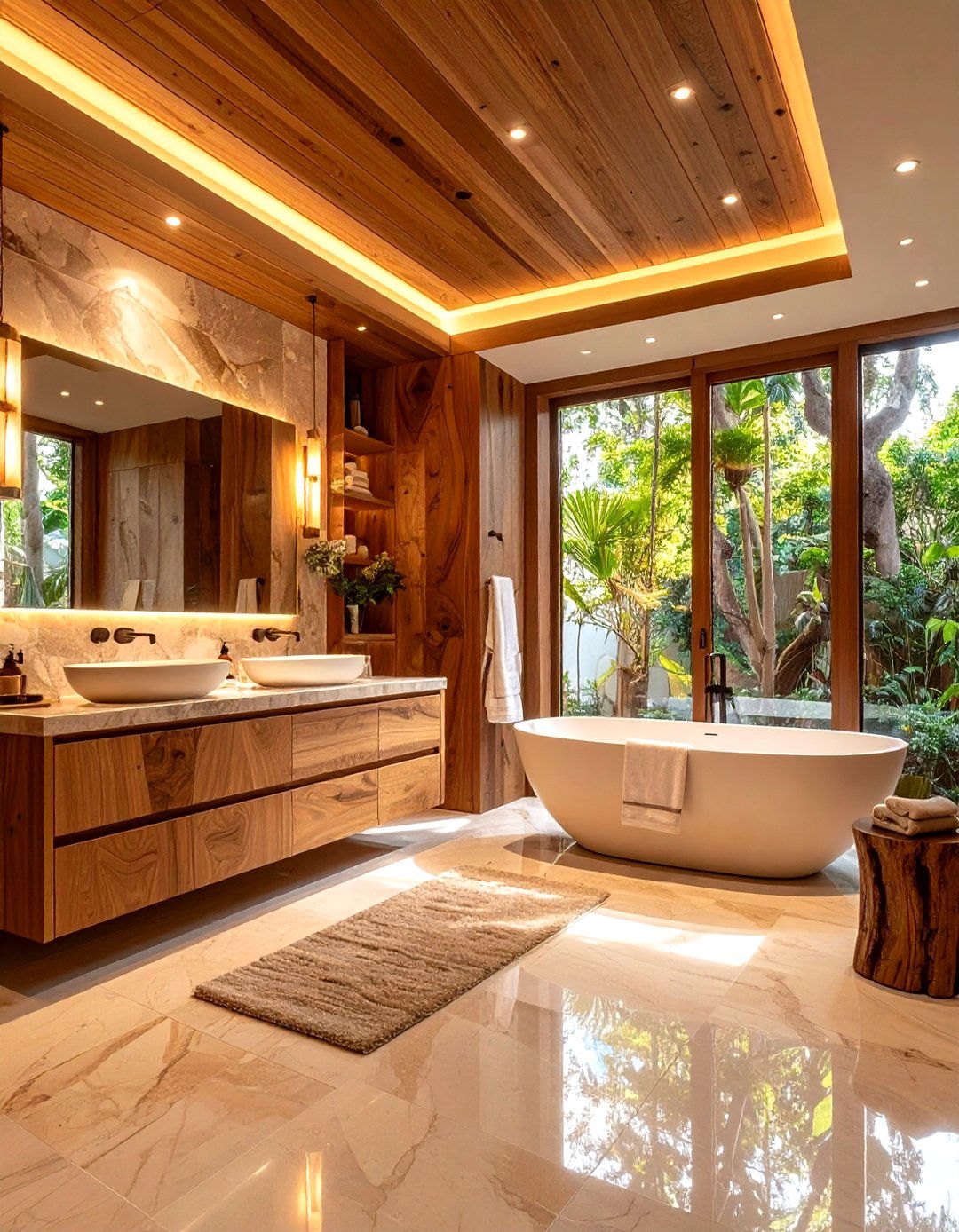 Natural Wood Warmth - 24 luxury bathroom ideas